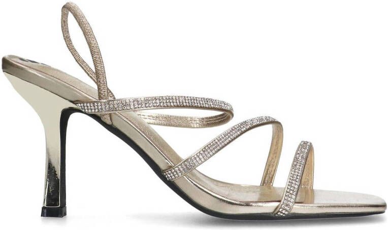 Sacha Dames Gouden strass sandalen met hak