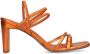 Sacha Dames Oranje metallic hak sandalen met bandjes - Thumbnail 1