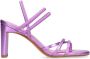 Sacha Dames Roze metallic hak sandalen met bandjes - Thumbnail 1