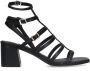 Sacha Dames Zwarte sandalen met hak en bandjes - Thumbnail 1