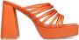 Sacha Dames Oranje satin sandalen met plateau hak - Thumbnail 1