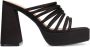 Sacha Dames Zwarte satin sandalen met plateau hak - Thumbnail 1