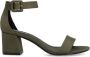 Sacha satijnen sandalettes kaki - Thumbnail 1