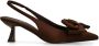 Sacha satijnen slingback pumps met strik bruin - Thumbnail 1