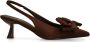 Sacha satijnen slingback pumps met strik bruin - Thumbnail 1