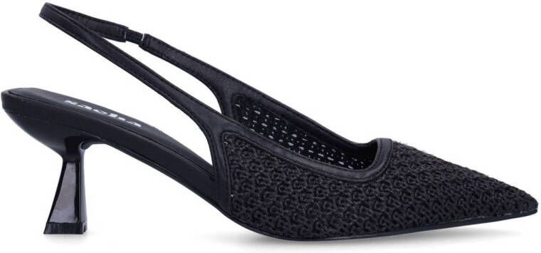 Sacha Dames Zwarte gevlochten slingback pumps