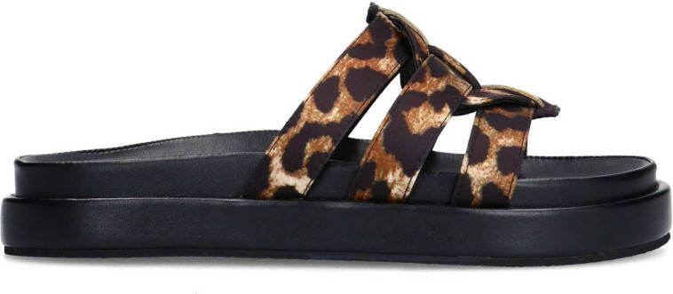 Sacha Dames Leopard slippers met plateauzool