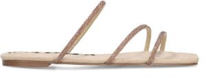 Sacha Dames Beige sandalen met strass bandjes