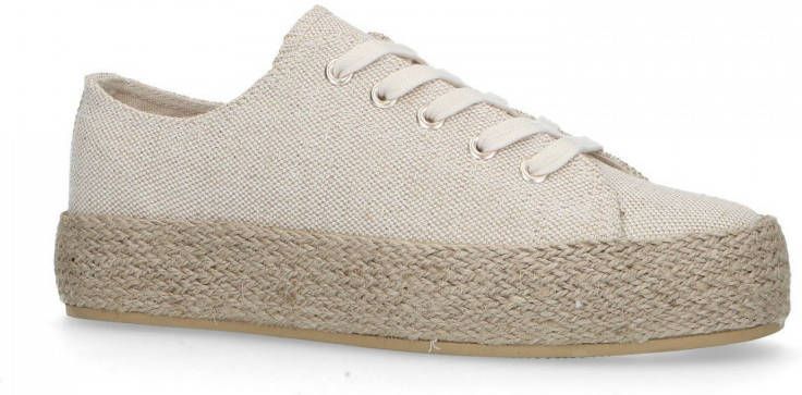 Sacha Dames Beige glitter sneakers met touwzool