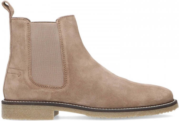 Sacha Dames Taupe suède chelsea boots - Schoenen.nl