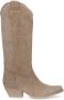 Sacha Dames PRE-ORDER Beige suède cowboylaarzen met stiksels - Thumbnail 1