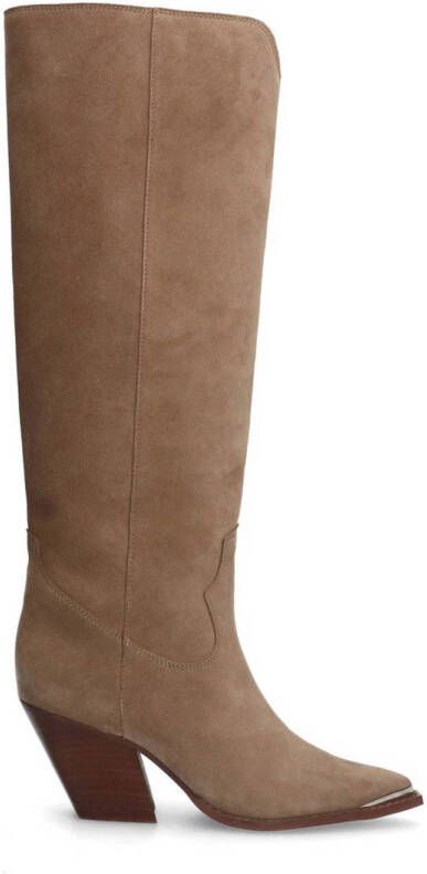 Sacha Dames Beige suède cowboylaarzen