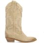 Sacha Dames Beige suède cowboylaarzen met sierstiksels - Thumbnail 1