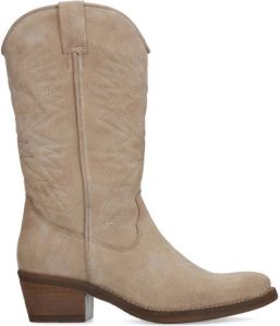 Sacha Dames Taupe su�de cowboy laarzen