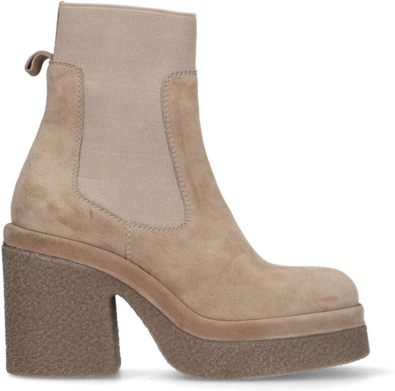 Sacha suede enkellaarzen beige