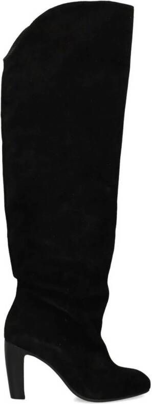 Sacha Dames Zwarte suède hoge laarzen met hak
