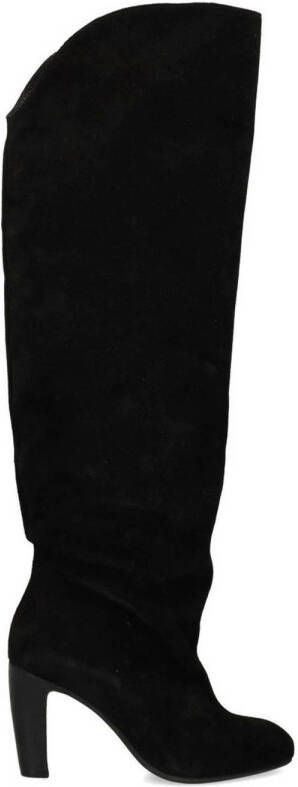Sacha Dames Zwarte suède hoge laarzen met hak
