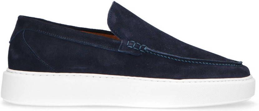 Sacha Heren Donkerblauwe loafers met witte zool