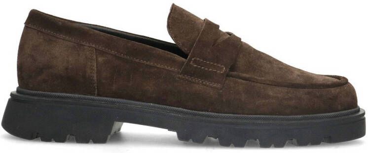 Sacha suède loafers donkerbruin