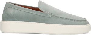 Sacha Heren Zeegroene suède loafers met witte zool