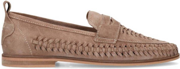 Sacha Heren Taupe suède gevlochten loafers