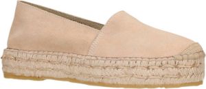 Sacha Dames Beige suède platform espadrilles
