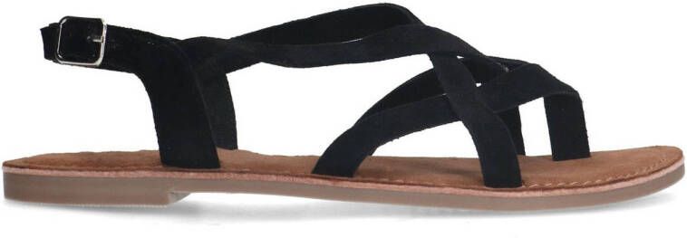 Sacha Dames Zwarte sandalen met gekruiste bandjes