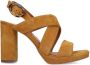 Sacha Dames Gele suède sandalen met blokhak - Thumbnail 1