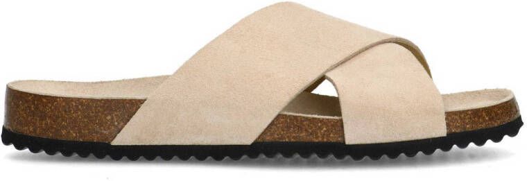 Sacha Dames Beige suède slippers
