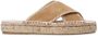 Sacha Dames Beige suède slippers met witte stiksels - Thumbnail 1