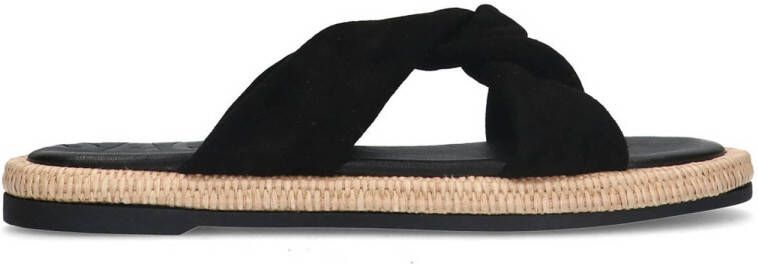 Sacha suède slippers zwart