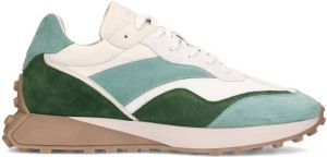 Sacha Heren Groene leren sneakers met suède details