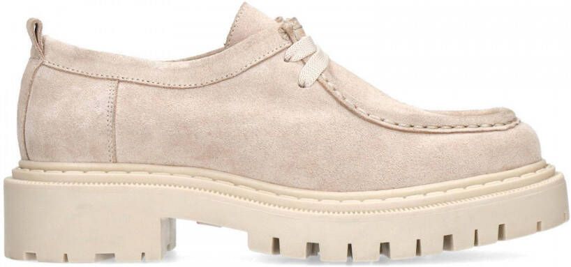 Sacha Dames Beige su�de veterschoenen