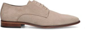 Sacha suède veterschoenen met crocoprint beige