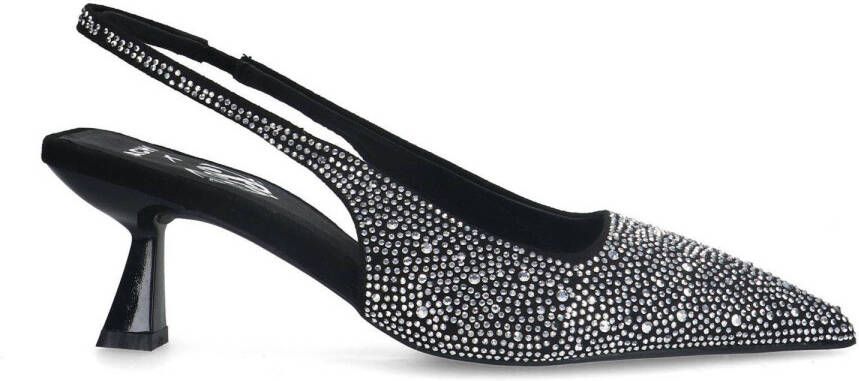 Sacha Dames x Tessa van Montfoort Zwarte slingback pumps met strass