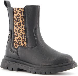 BLUE BOX meisjes chelsea boots met luipaardprint Zwart Uitneembare zool