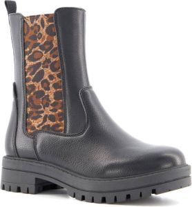 BLUE BOX meisjes chelsea boots met luipaardprint Zwart