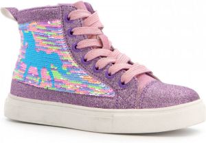 BLUE BOX meisjes sneakers met pailletten Paars Uitneembare zool