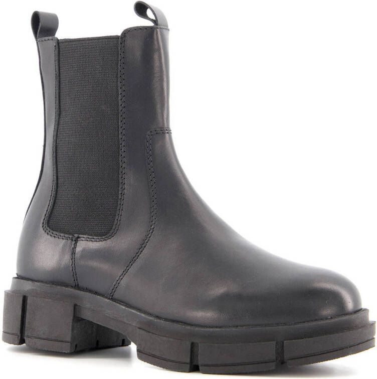 Groot leren meisjes chelsea boots Zwart Echt leer