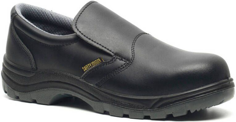 Safety jogger leren heren werkschoenen S3 Zwart Echt leer Uitneembare zool