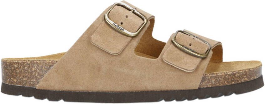 Scholl Slipper Women Noelle Chunky Suede Q Dark Beige