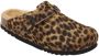 Scholl leren clogs met panterprint beige - Thumbnail 2