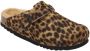 Scholl leren clogs met panterprint beige - Thumbnail 2