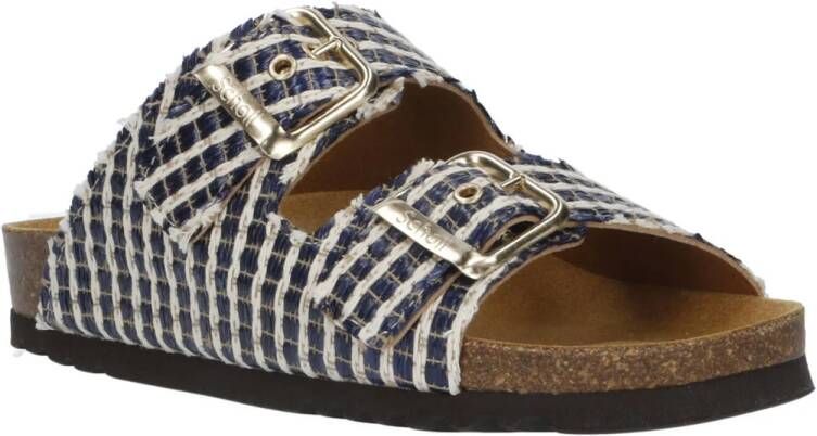Scholl Noelle Raffia Sandalen blauw Synthetisch Dames