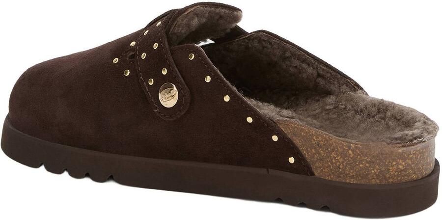 Scholl Beatriz clogs met studs donkerbruin - Foto 3