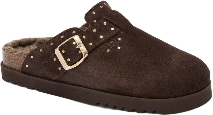 Scholl Beatriz clogs met studs donkerbruin - Foto 2