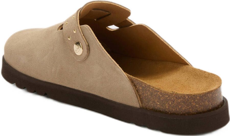 Scholl Klomp Benny Suède Vrouwen Donkerbeige