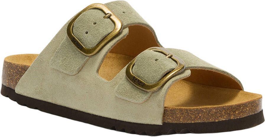 Scholl Noelle imitatieleren leren slippers groen - Foto 3