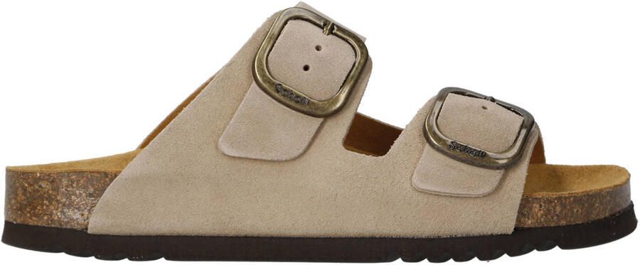 Scholl Donker Beige Tweeband Slippers Noelle