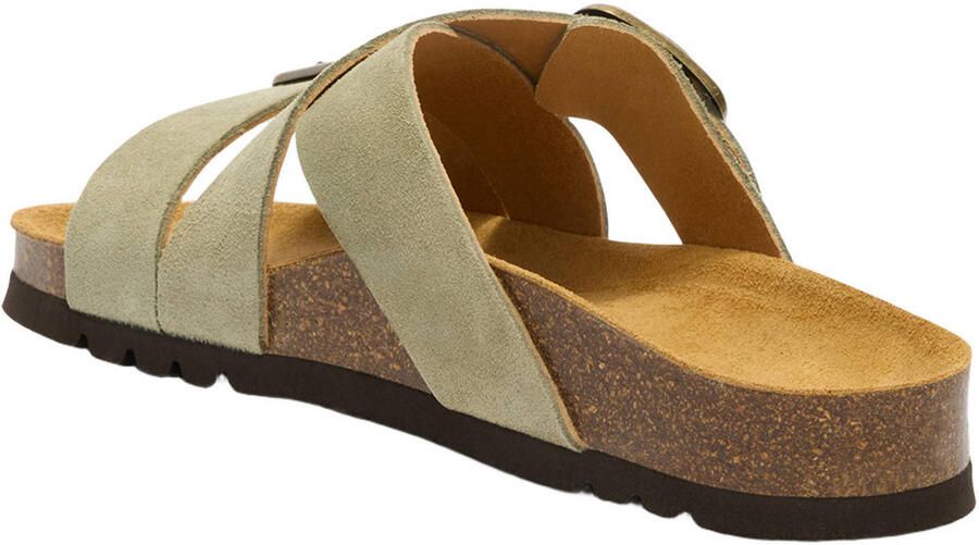 Scholl Selene suède slippers lichtgroen - Foto 2